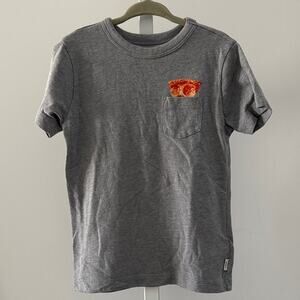 CREWCUTS gray pizza graphic short sleeve tee size XXS (2-3)